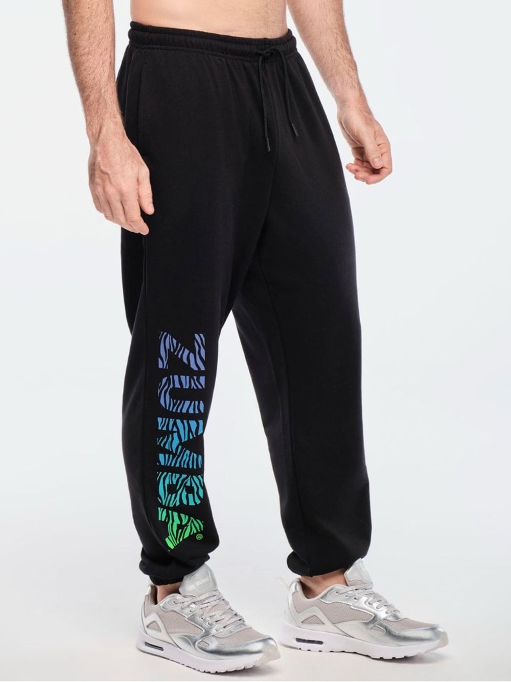NWT Zumba Funscape Men's Slouch Sweatpants, black, size XL